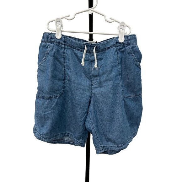 Wonder Nation Boys 14 16 Chambray Drawstring Shorts XL Cotton Blend - Picture 1 of 9
